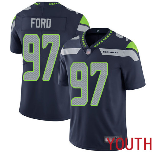 Seattle Seahawks Limited Navy Blue Youth Poona Ford Home Jersey NFL Football #97 Vapor Untouchable->youth nfl jersey->Youth Jersey